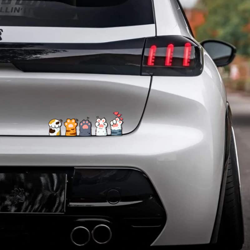 EXCEREY Cat Paw Car Sticker Cute Cat Car Sticker Personalized Creative Car Sticker Cartoon