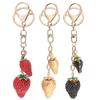 Fashionable Strawberry Keychain, Fruit Keychain, Car Keychain, Three-dimensional Alloy Keychain, Bag Pendant