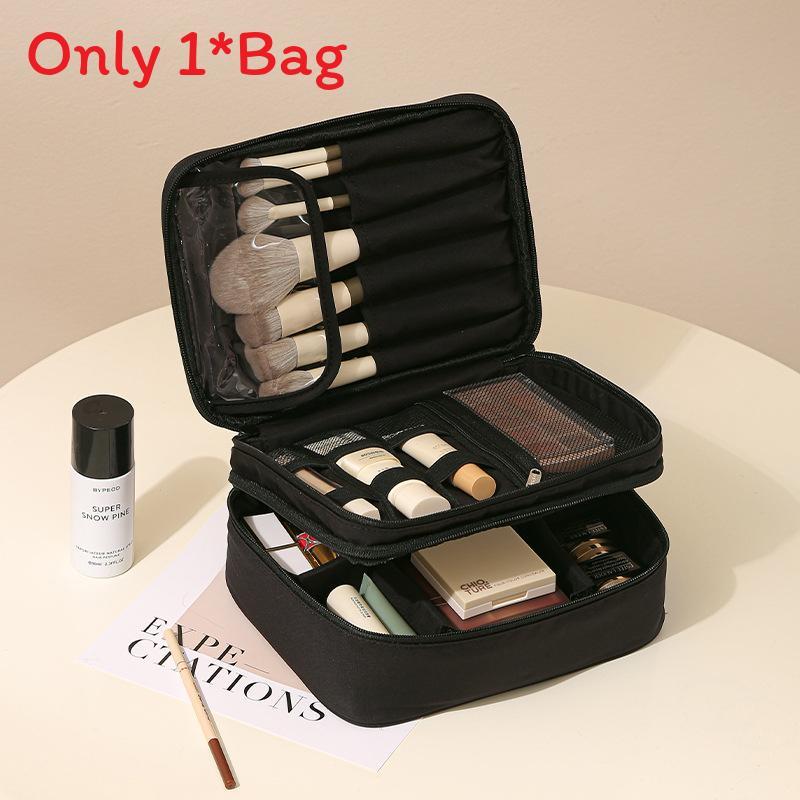Makeup Organizer Travel Bag With Divider Oxford Fabric Portable Cosmetic Case For Women