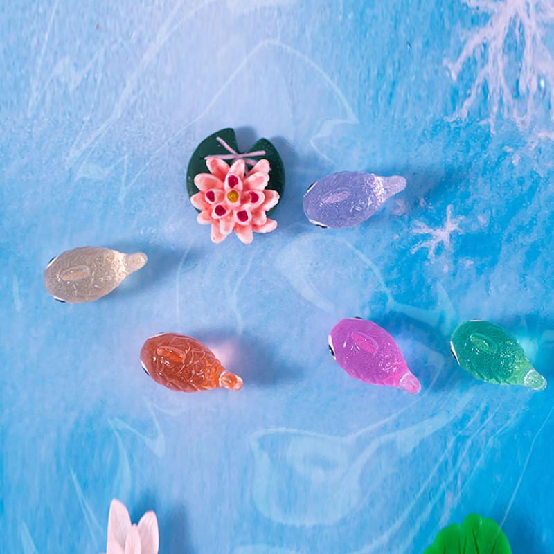 Vibrant Glowing Fish Resin Ornament Cartoon Style For Desktop And Terrarium Decor