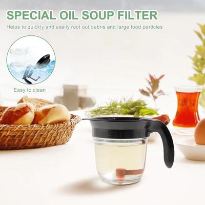 Non-Slip Handle Gravy Separator 1L Capacity Grease Separator Fat Separator  Low Oil Cooking