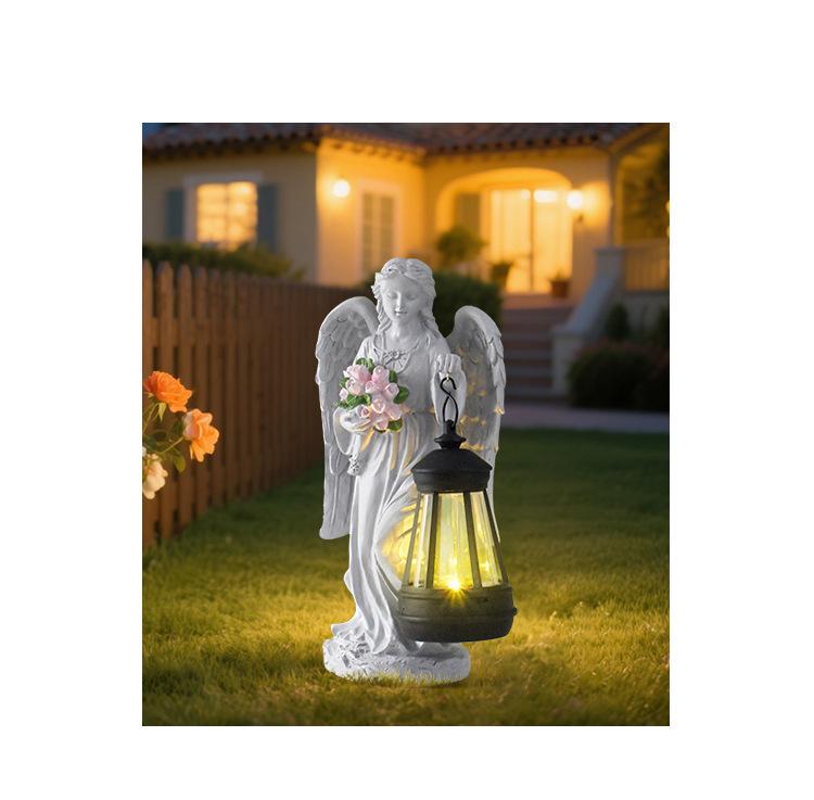 European Angel Solar Lantern Outdoor Garden Light Ornament