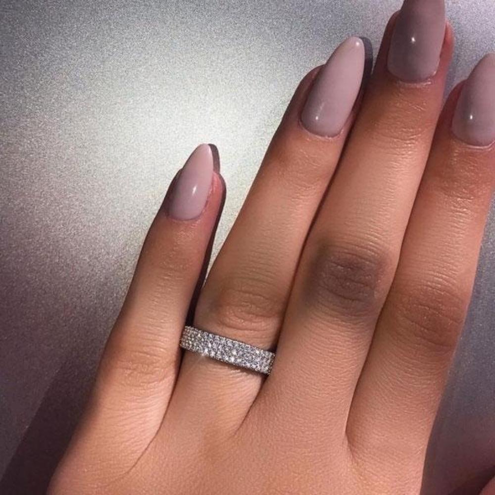 3A Zircon Rings for Women Full Circle Triple Layer Sparkling Engagement Band Stackable Ring Trendy Wedding Jewelry