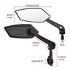 Motorcycle Handlebar Mirror Rearview M10 Motorbike Bars End Mirror Cafe Racer Scooter Moto Mirrors 10mm for Yamaha for Suzuki