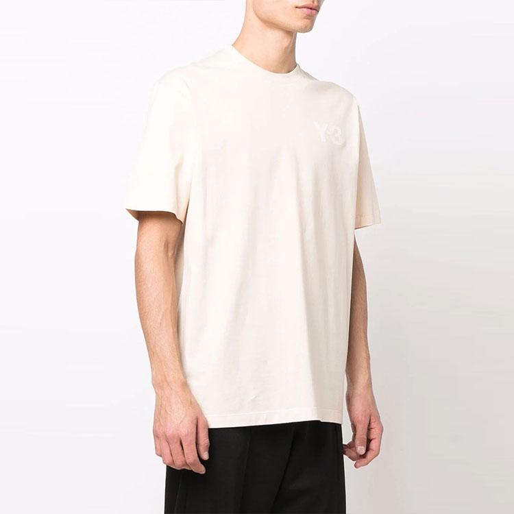 Y-3 T-Shirts Men's White Crew Neck Moderate Straight Fit HG6231
