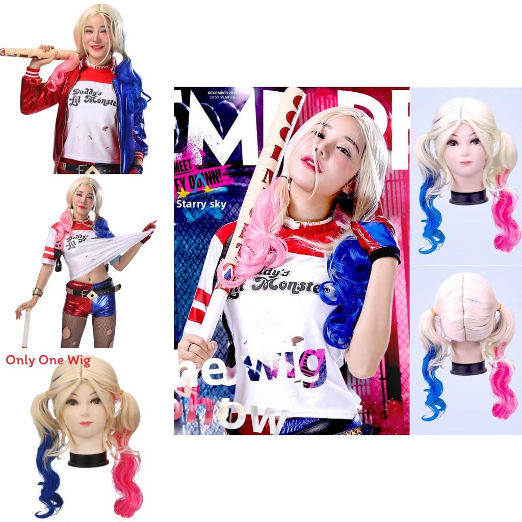 Suicide Squad Harley Quinn Cosplay Wig With Synthetic Fiber For Halloween Costume Parties
