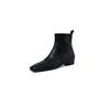 Fashion NEW Autumn Women Boots Gnueine Leather Shoes for Women Square Toe Low Heel Shoes Black Zipper Ankle Boots Handmade Modern Boots