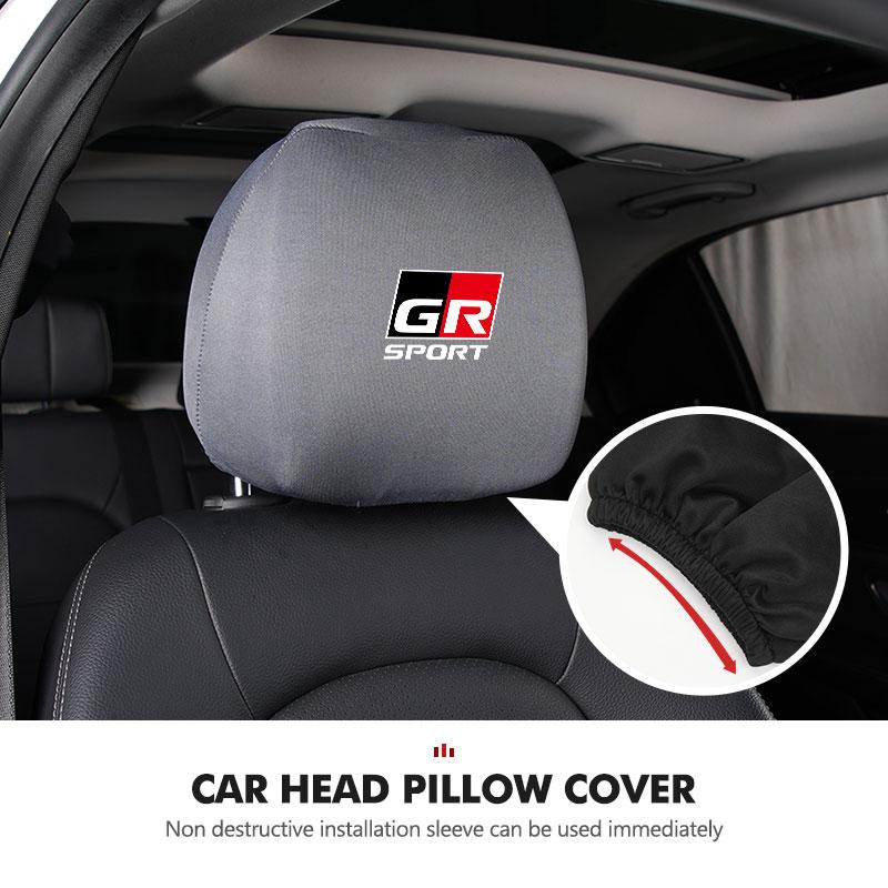 Car Headrest Cover Dustproof Cover Front Seat Head Rests Interior Accessories For Toyota GR Sport Gazoo Racing Yaris 86 Corolla