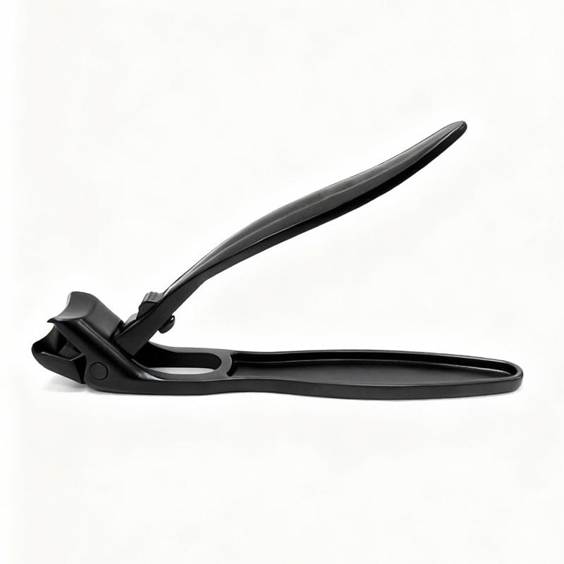 Stainless Steel Nail Clippers with Large Opening, Anti-Splash Design, Lock Buckle, and Bent Tip