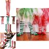 Christmas Elf Long Striped Thigh Stocking For Kids Adults