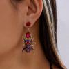 Zircon Halloween Earrings Rhinestone Spider Dangle Earrings Punk Long Tassel Drop Earrings  Cosplay
