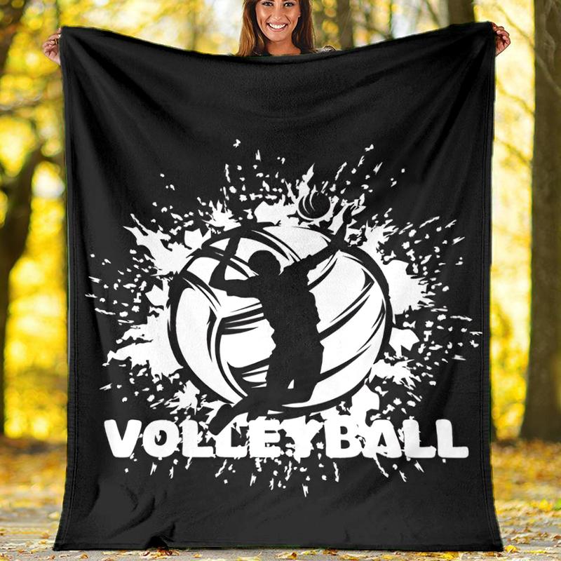 Volleyball Theme Printed Blanket - Perfect for Couch, Bed, Travel & Outdoor Use | Machine Washable, Cozy & Durable.