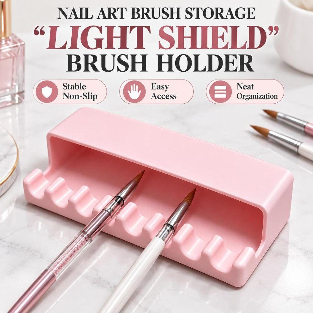 Plastic Nail Brush Stand 8-Slot Manicure Brush Organizer Nail Brush Holder Nail Technician
