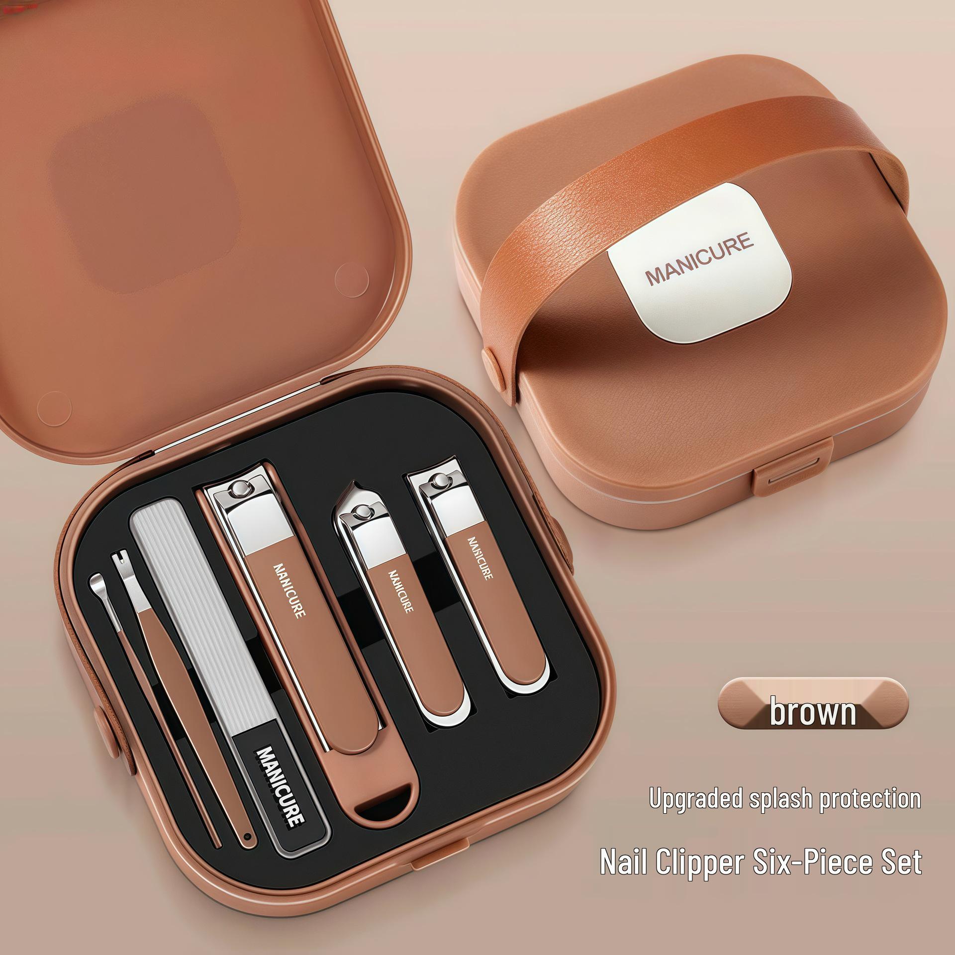 

Portable Carbon Steel Nail Clipper and Manicure Set - Anti-Splash Design.