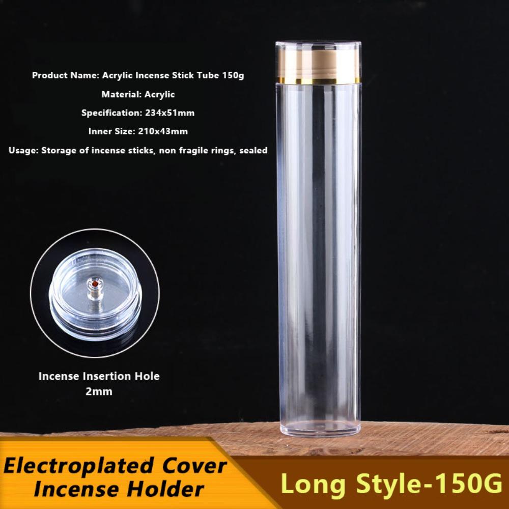 Transparent Incense Stick Tube with Detachable Airtight Lid Incense Storage Box Incense Holder