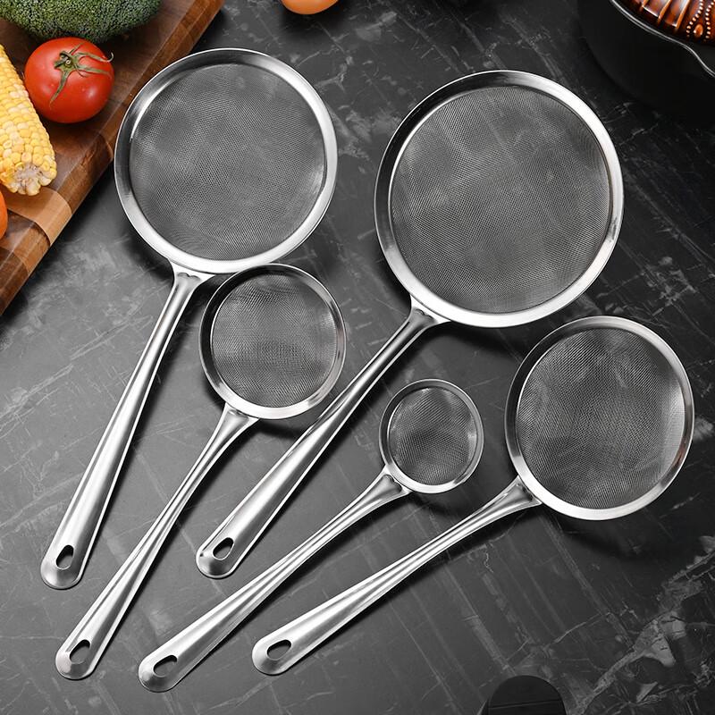 ZISIZ Stainless Steel Fine Mesh Strainer Spoon Set