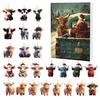 Yousheng Highland Cow Ornaments Advent Calendar 2025 24 Days Christmas Countdown Calendar with Cartoon Cows Ornament for Xmas Tree Decor
