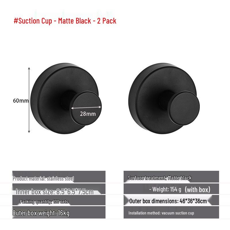 Stainless Steel Traceless Vacuum Suction Cup Hook for Kitchen and Bathroom Towels