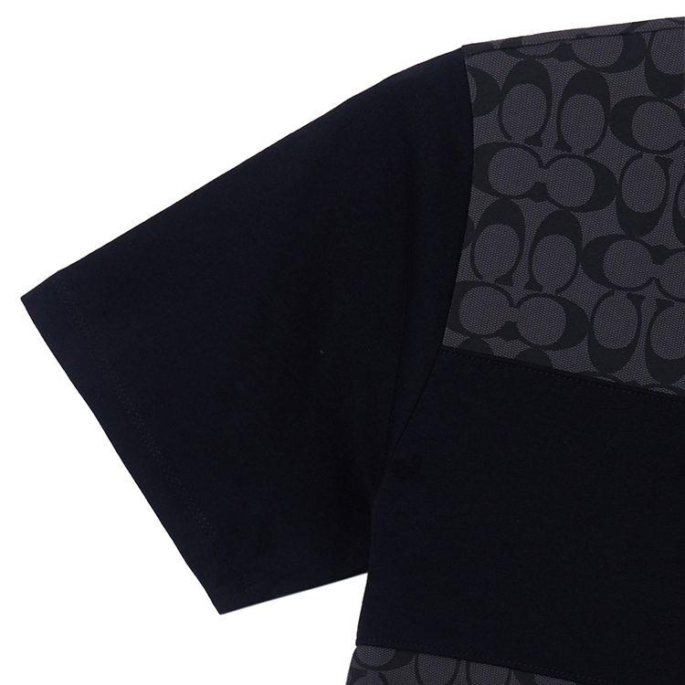 COACH SS22 Men Patchwork Short Sleeve T-shirt Black C9602-R8E