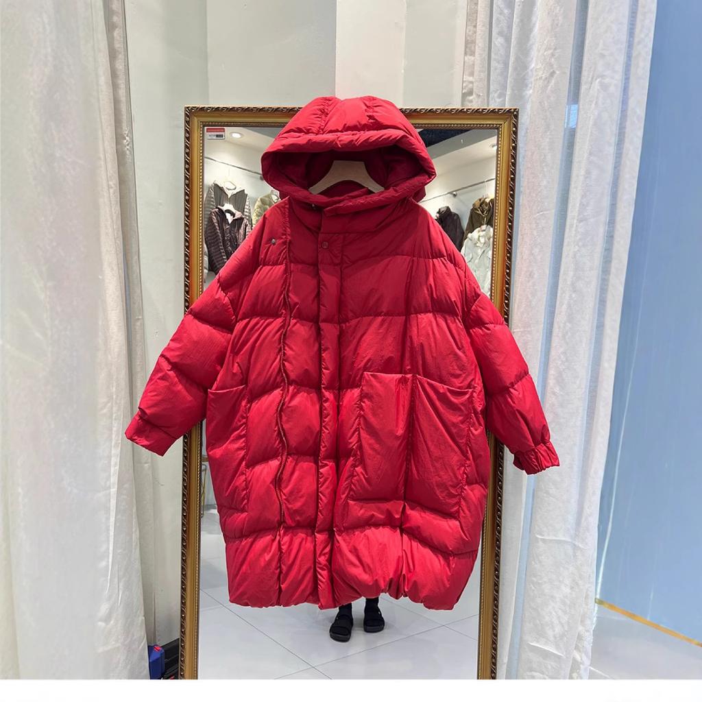Dámská podzimní zimní bunda s velkými klopami a kapucí, volný jednobarevný kabát plus size