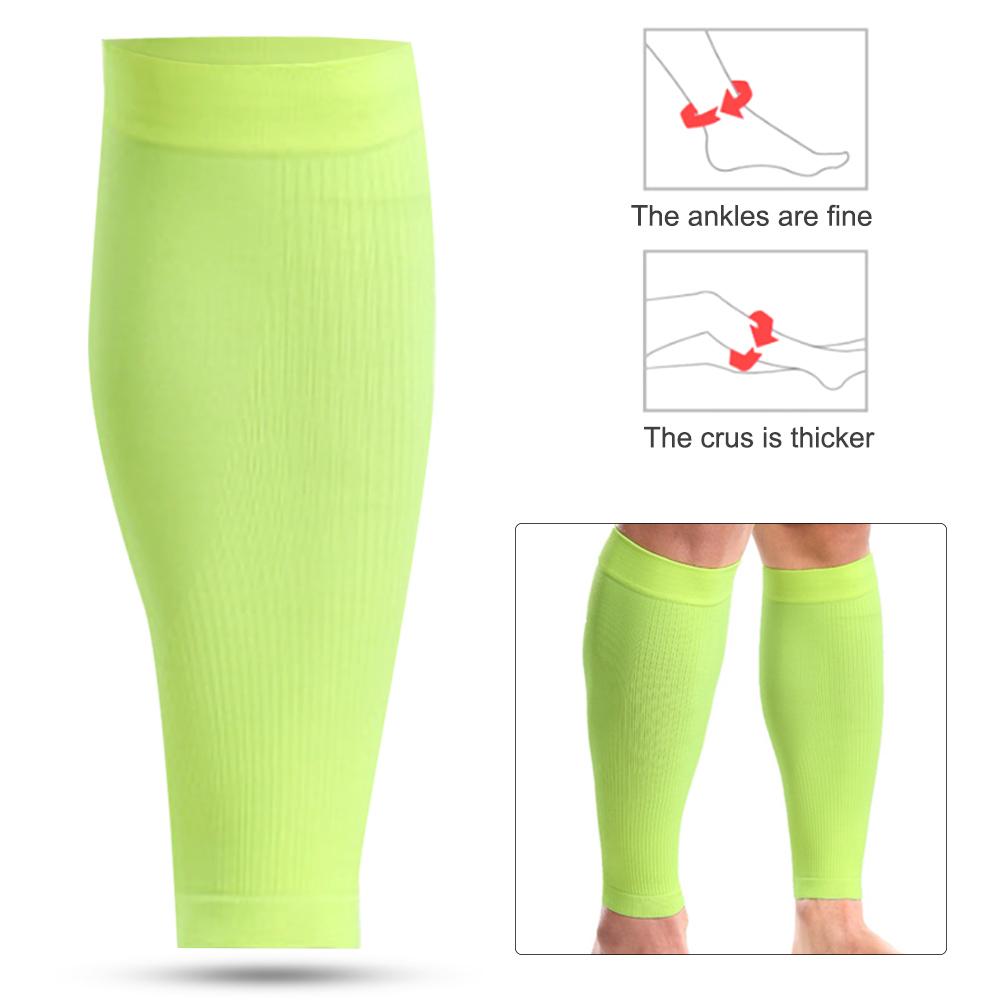 1Pair Mumian Sport Training Shin Pads Calf Sleeves Breathable Protective Gear Fluorescent GreenS