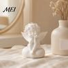 Decorative Figurine Gift 3D Printed Little Angel Statue, Small Cherub Figurine, Cute Holding Pla Material Craft Face Guardian Desktop Ornament