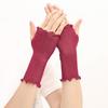 Cycling Anti-UV Shinny  Ruffle Women Mittens Half Finger Gloves Fingerless Gloves Mesh