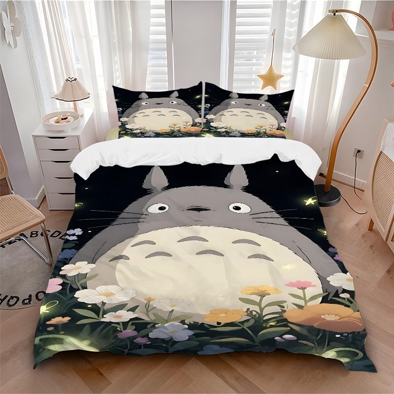 Neighbor Totoro Garden Print 3Pcs Bedding Setduvet Cover With 2 Bedropillowcase Home Birthday Gift