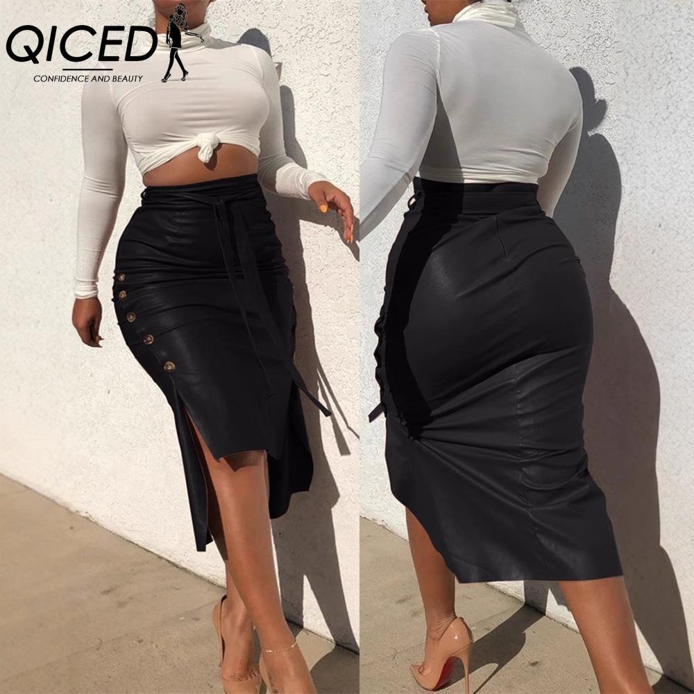 

QICED Женская Модная Повседневная Летняя Весенняя Юбка S чёрный