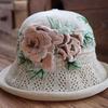 Vår og sommer etnisk vind broderi blomst sammenleggbar hatt dame strikkelue sandbøttehatt