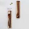 Natural Wooden Spoon With Box Handmade Wooden Fork Chopsticks Dinner Kit Kitchen Accessories