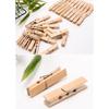 Pack of 20 Natural Bamboos Clothespins Bamboos Clip With Rustproof Spring for Laundry Craft Home Organization