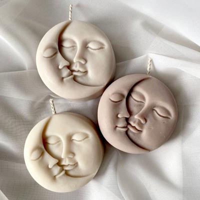 DIY Mond Liebe Sonne Gesichtsform Kerzenform Duftkerze Silikonform Handgemachte Seife Gips Harz Bastelformen Heimdekoration
