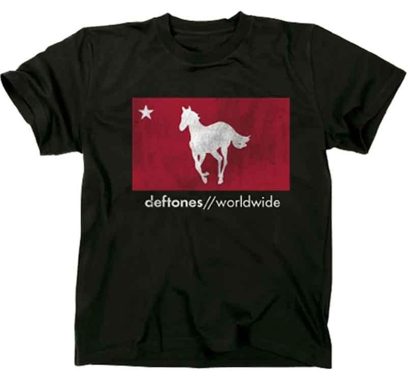 New Authentic Deftones Worldwide Star White Pony Band TShirt Around The Fur Unisex T-Shirt S