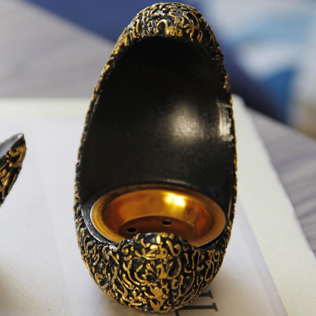 Månrökelsekar Lindra Stress Utsökt Hartsrökelsekar Dekorativt Rökelsekar för Meditationsrum Svart