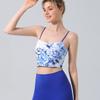 Export National Style Retro Print Sling Vest Push-up Quick-Drying Slim Fit Yoga Pilates Slim Looking Short Top Suit