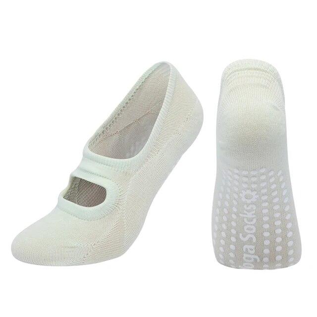 Damen Yoga Socken, atmungsaktiv, Silikon, rutschfest, Pilates Socken, Baumwolle, rückenfrei, Damen Fitness, Tanz, Ballett, Sport Socken Hausschuhe