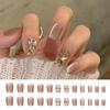 Cat Eye Fake Nials Short Ballerina Nail Tips New Press On Nails  Women Girls