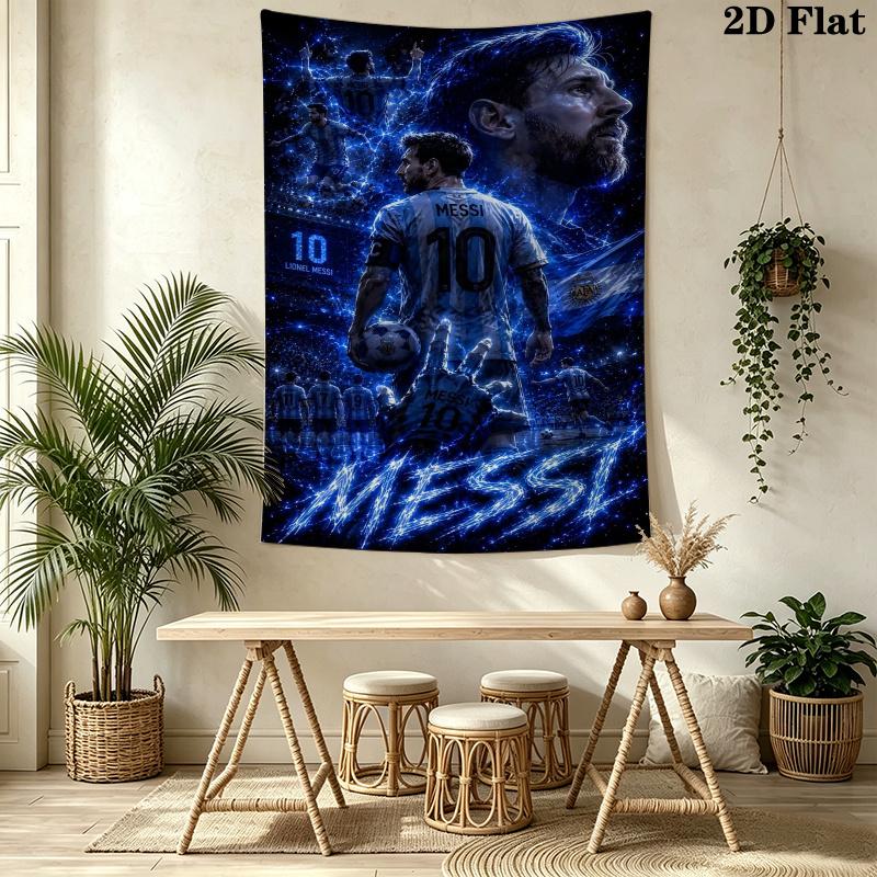 Messi Wall Tapestry Aesthetic Wall Hanging Printed Fabric Blanket Decorative Tapestries for Bedroom Living Room Home Decor