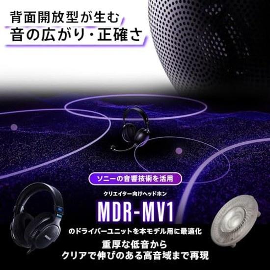 Sony Open-Type Gaming Headset INZONE H6 Air MDR-G600 Wired MDR-MV1 Base FPS Compatible Footstep Positioning Wide Sound Field 40mm Driver Lightweight