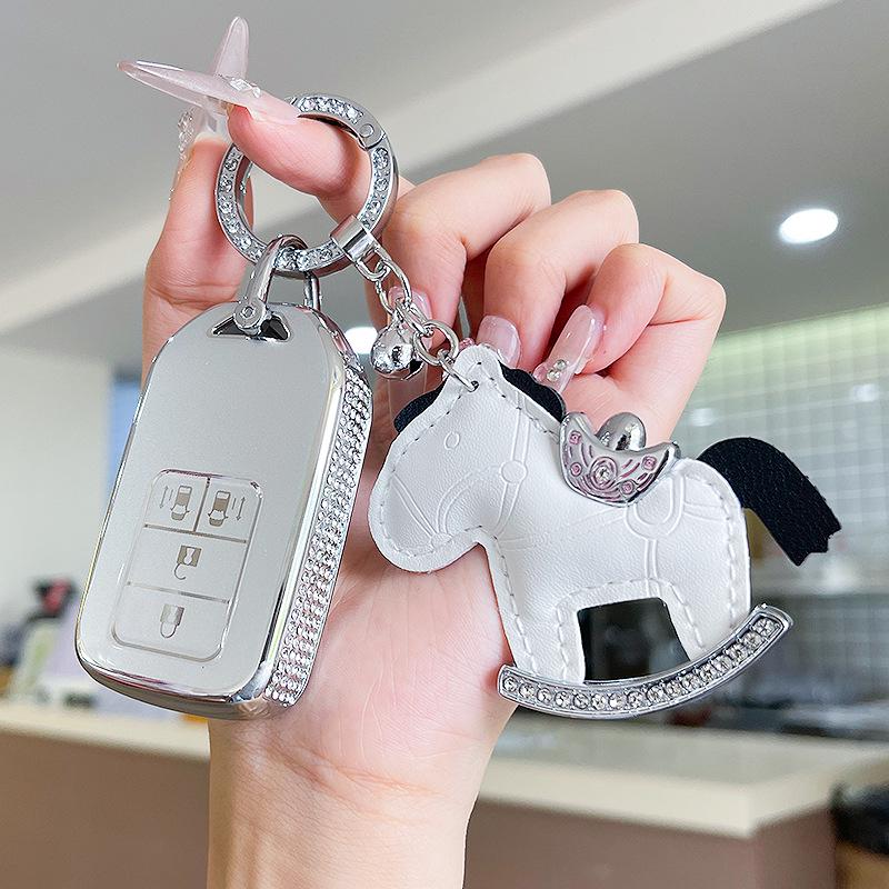 Premium Women's Car Key Case for Honda Accord, Civic, CR-V, Fit, Odyssey, Vezel, Lingpai, and XR-V