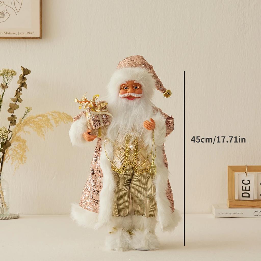 New blue Santa Claus doll doll Christmas decoration standing Santa Claus decorative ornament gift
