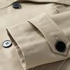 Spring Men's Casual Sports Versatile Loose Mid Length Double Breasted Windbreaker Jacket