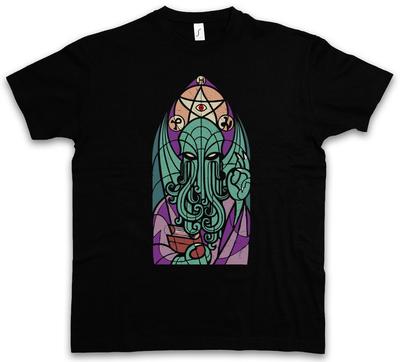 KIRCHE VON CTHULHU T-SHIRT - Miskatonic Lovecraft Arkham Dunwich Kathedrale Kult
