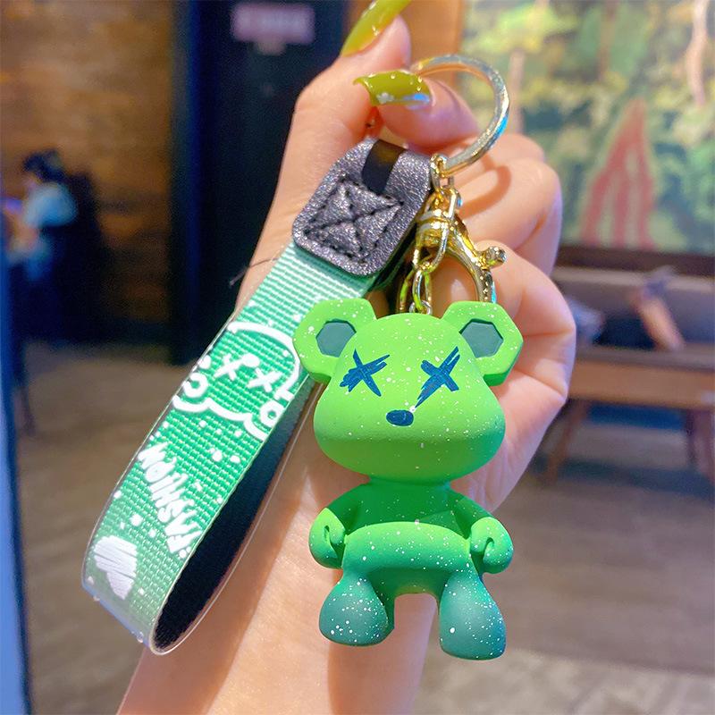 Cartoon Chameleon Bear Keychain Female Couple Car Bag Doll Key Chain Pendant Creative Small Gift
