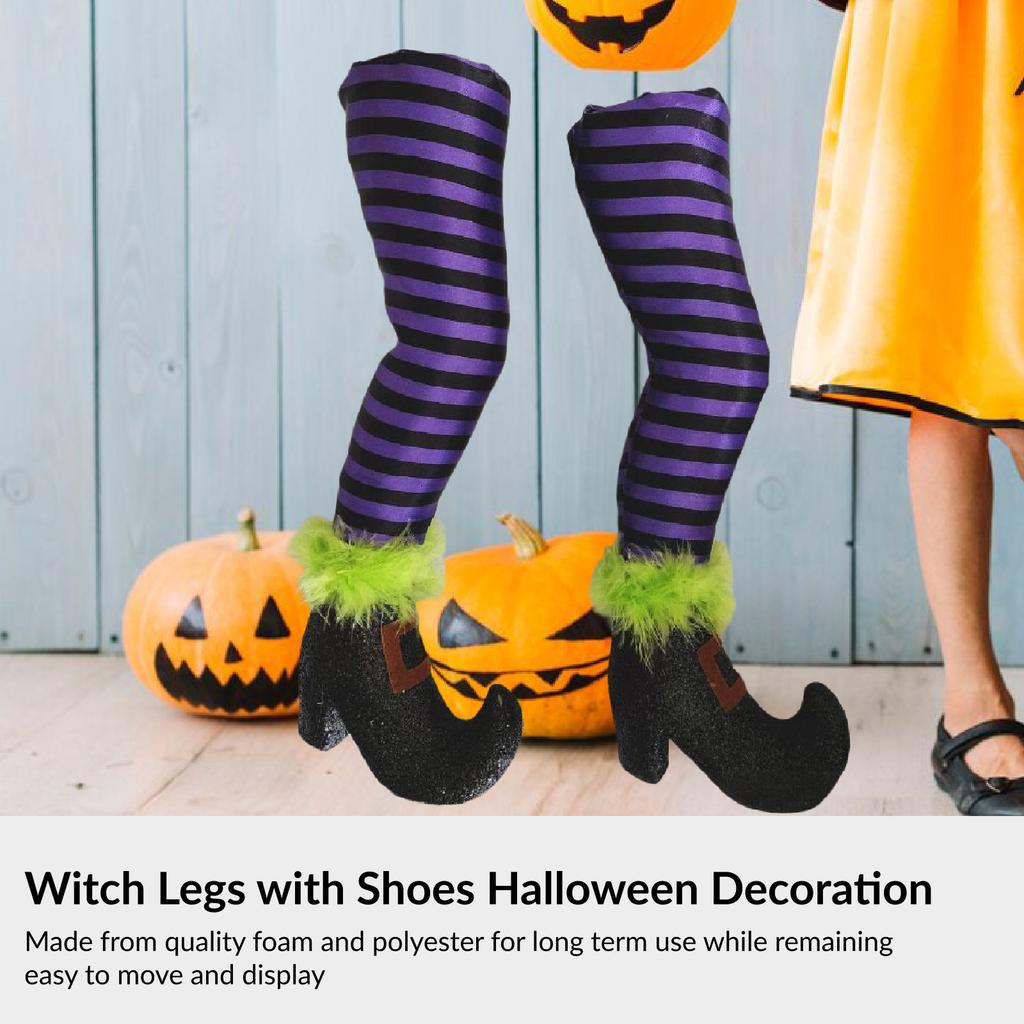 2 Stück Halloween Böse Hexe Beine Prothese mit Pfählen Outdoor Dekorative Terrasse Party Halloween Party Dekoration Requisiten