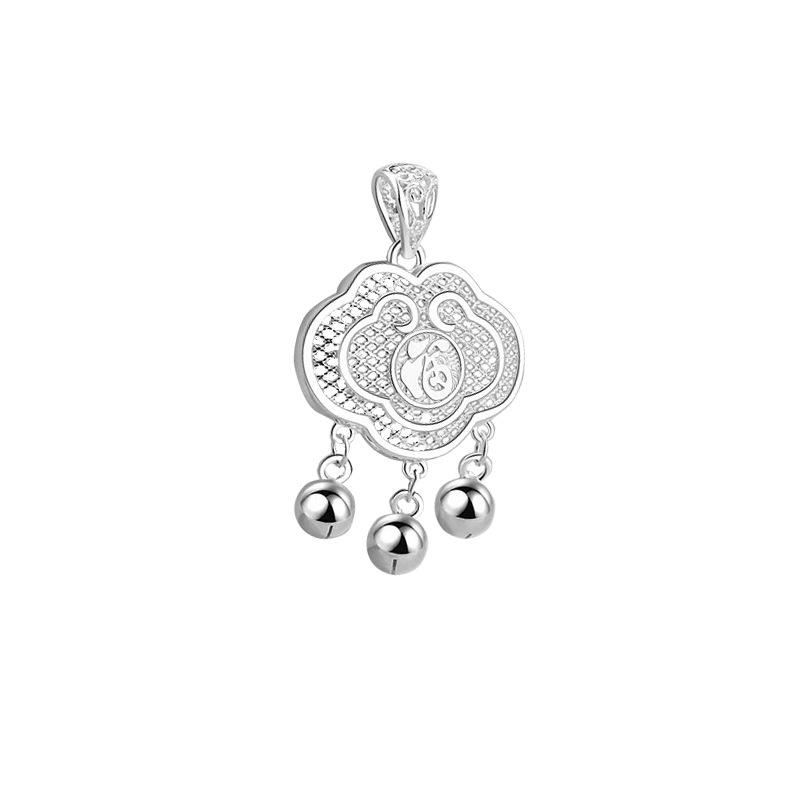 Pendentif fleur Fu en soie nuage auspicieux, collier nouveau chinois style national, décoration collier corde tressée perle de transfert