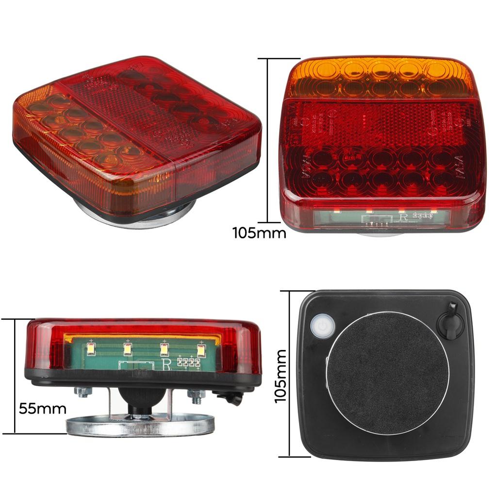 Trailer Rear Light Signal Warning Brake Light for Caravans Campers Lorry Caravan RV  2pcs Wireless Magnetic LED Truck Tail Light