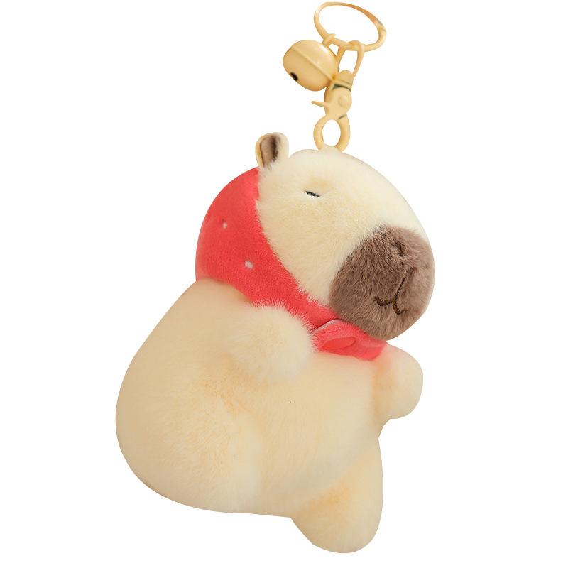 Cute Little Milk Dolphin Plush Pendant Strawberry Capybara Backpack Pendant Girl Key Pendant Birthday Gift