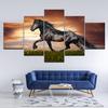 Canvas Painting A horse running sunset 5 Pieces Wall Art Painting Modular Wallpapers Poster Print for living room Home Decor